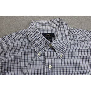 Brooks Brothers Shirt Men's Large 100% Cotton Check 346 Button-Down Long Sleeve